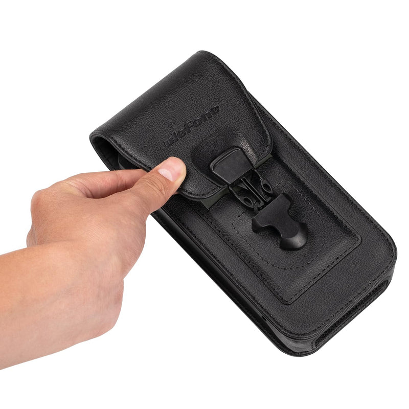 Ulefone Armor 24/Rugking 5 Pro Holster, Multi-Purpose Leather Phone Holster with Belt Clip, Flip Case for Ulefone Armor 24/Rugking 5 Pro, ID Card Holder Pouch