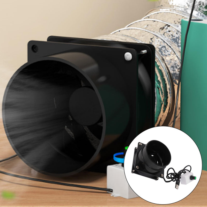 5V USB Small Range Hood Fan Black Ideal for Purifying Kitchen Air in Small Apartments, RVs, and Dormitories