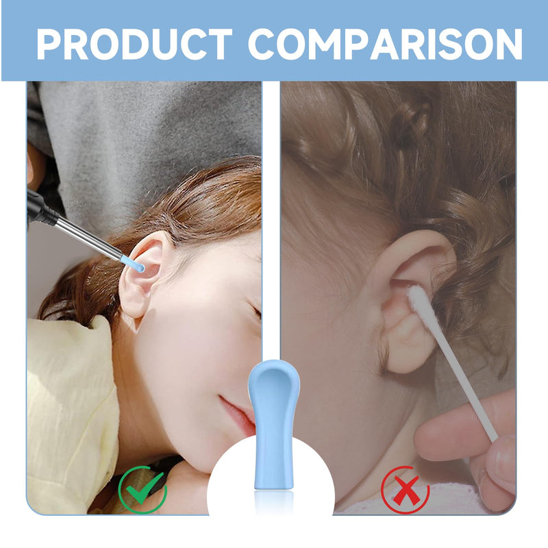 Mrltau Pack of 30 Silicone Ear Cleaner Head for Earwax Remover, Ear Spoon Accessories for Ear Wax Removal Otoscope, Replacement Tips for Ear Suckers, Ear Wax Sucker Ear Cleaner Accessories A