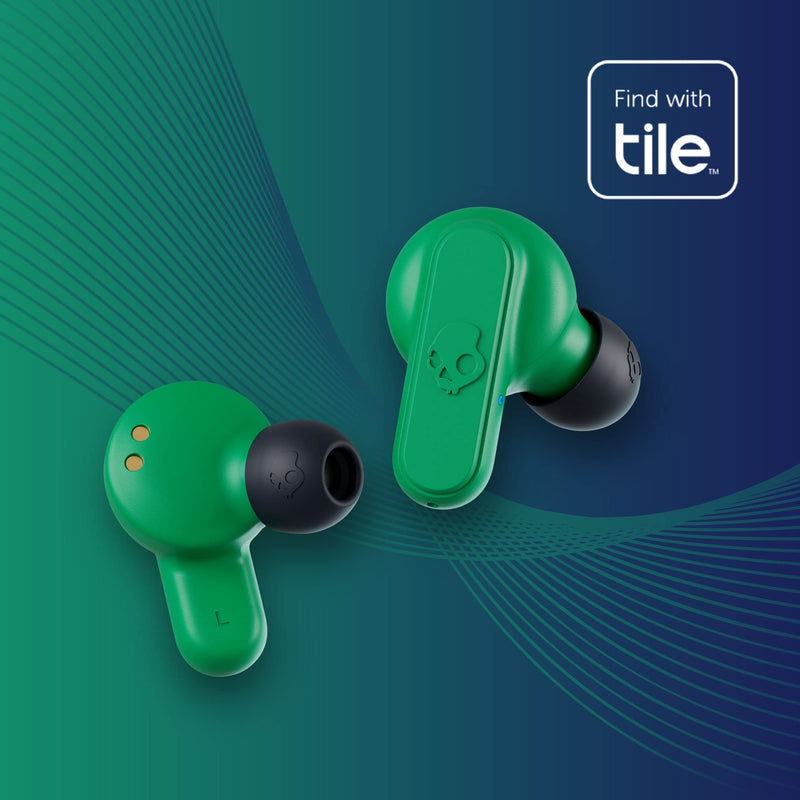 Skullcandy Dime 2 Wireless In-Ear Bluetooth Earbuds - Dark Blue/Green | Bluetooth, Noise Isolating Fit, 12 Hours Battery, Microphone for iPhone Android, Easy Carry with Integrated Lanyard One