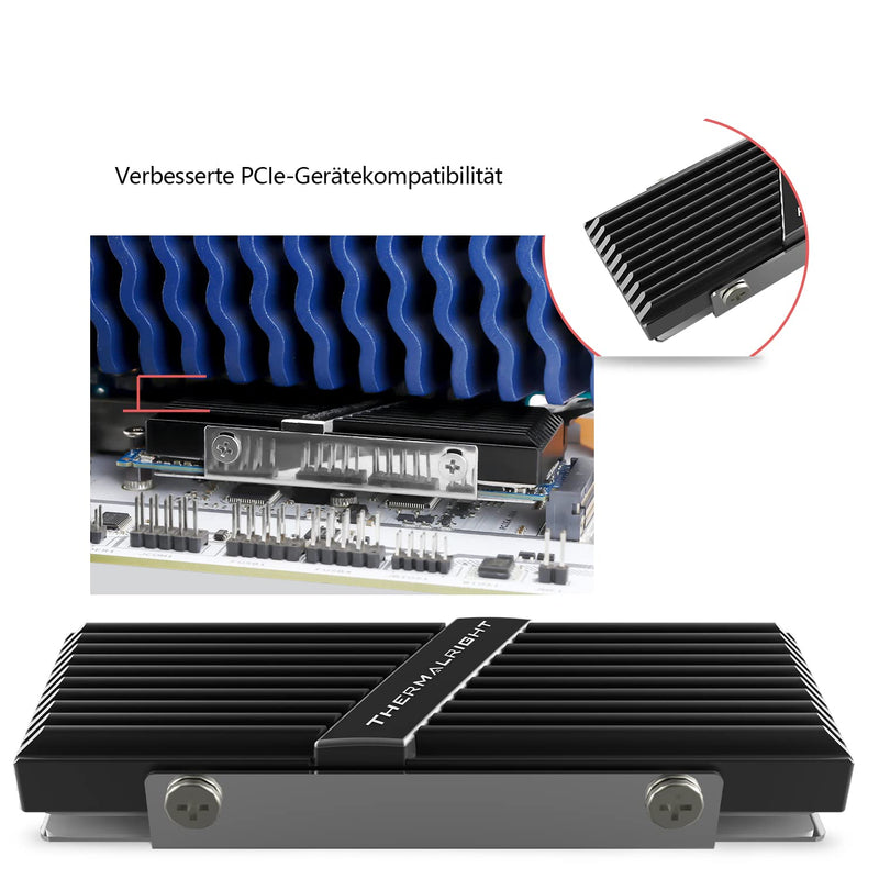 Thermalright M.2 2280 Type A B SSD Cooler for M.2 2280 SSD Cooling, Aluminium Heatsink Cooler M.2 2280 for Desktop M.2 SSD PC and Computer M.2 2280 A B