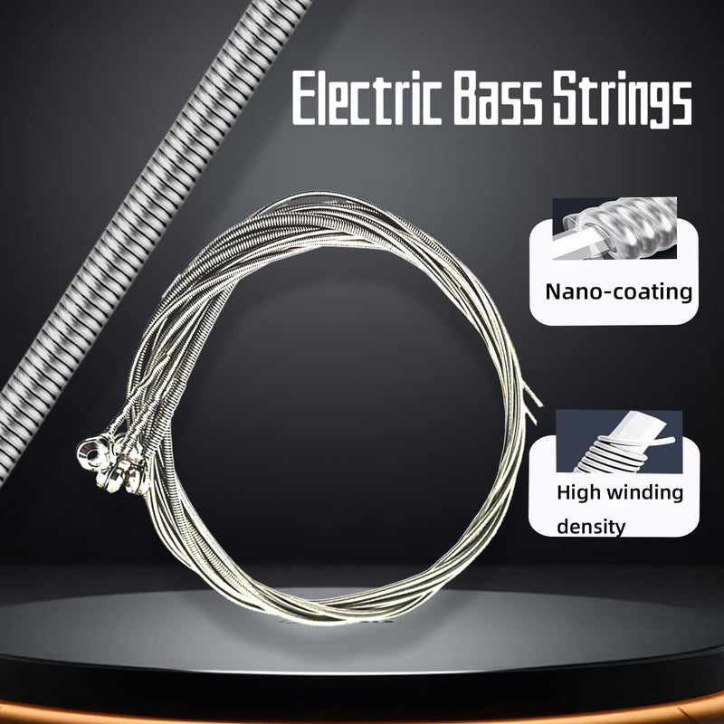 Nickel Wound Bass Guitar 4 Strings Electric Bass String Replacement Set Instrument Accessories,Regular Light,Medium Gauge,Easy To Press For Novices,Essential for a Bassist(2Pack) 2Pack