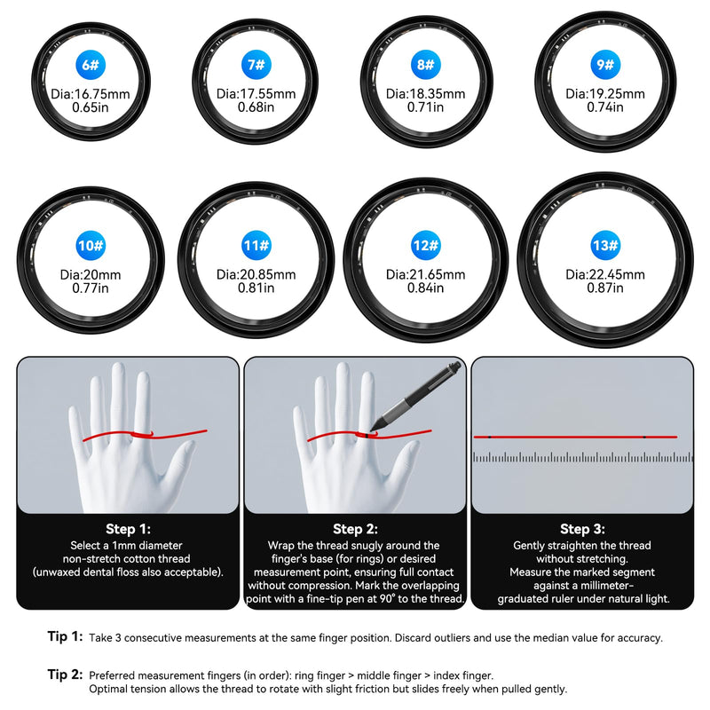 Smart Fitness and Activity Ring for Men and Women - Track Heart Rate Stress Sleep Steps and Blood Oxygen, 10ATM Waterproof Fitness Tracker for iPhone and Android, No Subscription Fee, Size 12