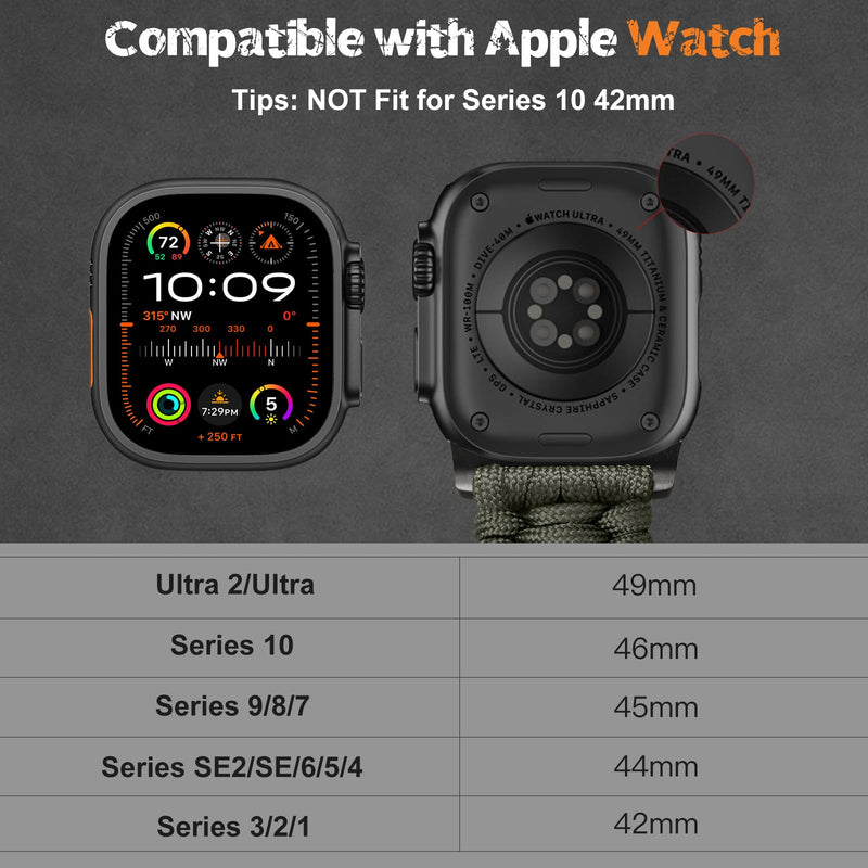 Bandletic Stretchy Band and Paracord Strap Compatible with Apple Watch