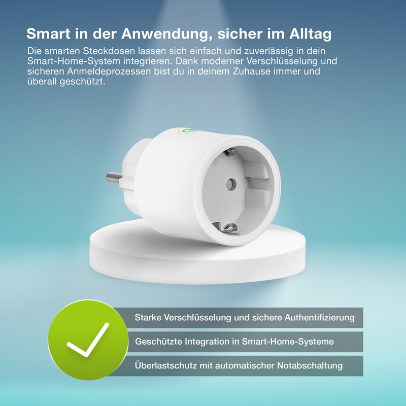 OSRAM SMART+ Smart Socket with Matter over WiFi, Designed for Alexa - Easy Setup with Click, Integrates Conventional Devices with up to 2,300 W into the Smart Home, Pack of 1 1er-Pack ACK For indoor use