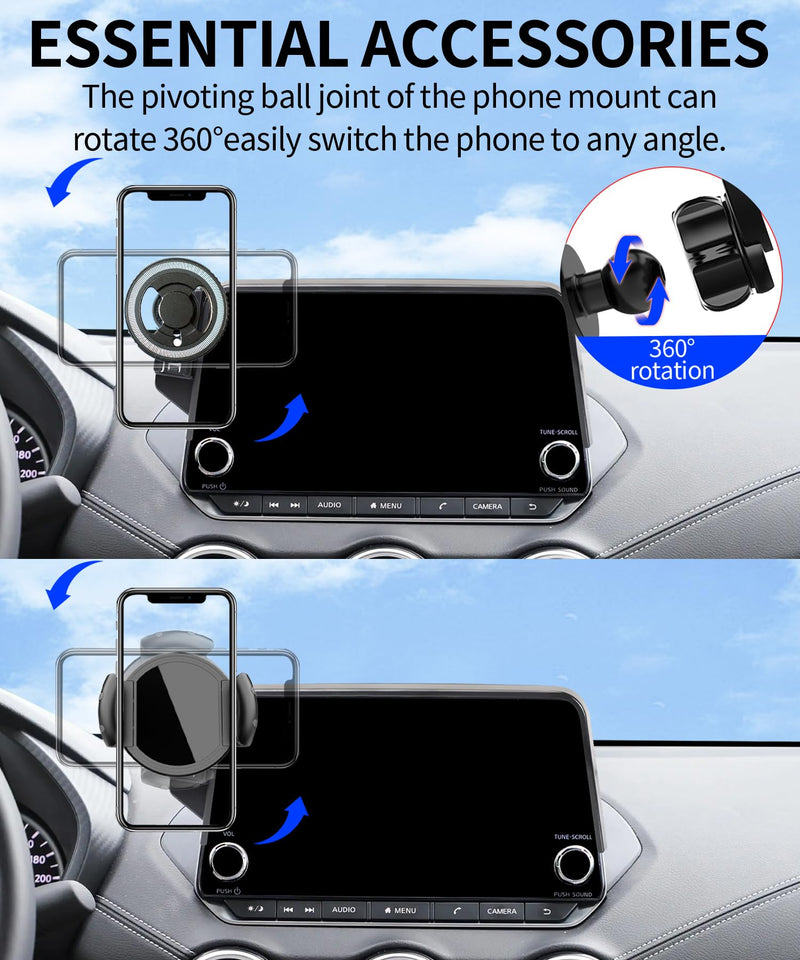 Car Phone Mount for Nissan Rogue/Altima/Sentra 8 Inch Screen | 2021-2026 Nissan Rogue/2019-2025 Altima/2020-2025 Sentra MagSafe Strong Magnets Cell Phone Holder,with Portable Phone Gripper for 21-26 Rogue/19-25 Altima/20-25 Sentra(8 Inch)
