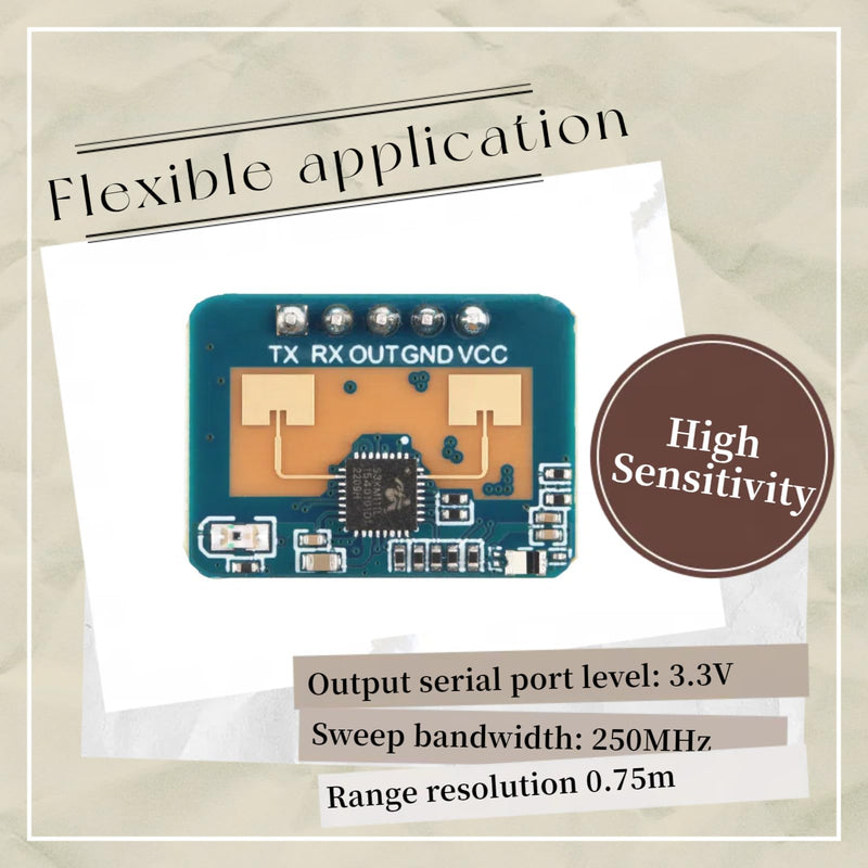 LD2410C Sensor Module HLK-LD2410 Human Presence Radar Sensor Module LD2410 Millimeter Wave Radar Sensor Module Non Contact 24GHz ISM Band Serial Port IO Level Output