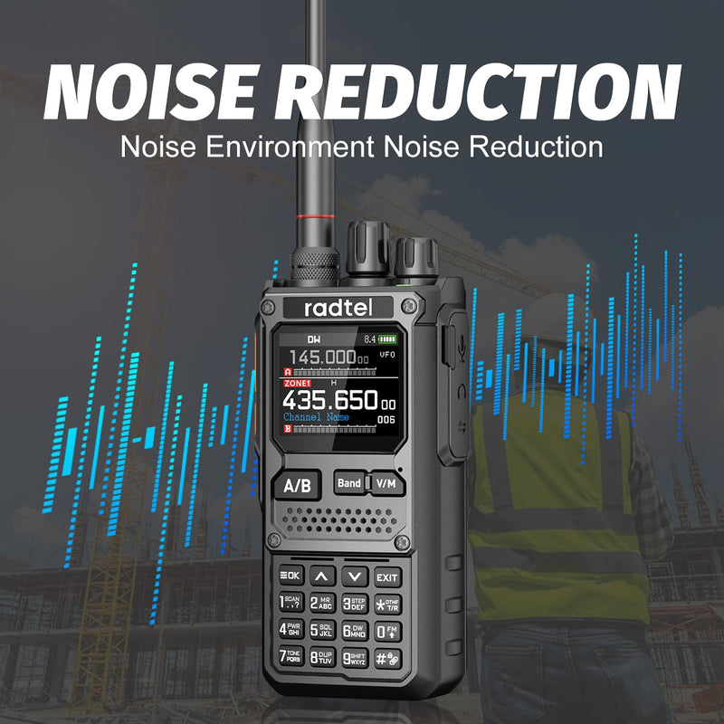 Radtel RT-920 Walkie Talkie Long Range 8W Two-Way Radio, SW MW LW CB 27MHz Receiver GMRS Radio Bluetooth Programmable, AM FM SSB, Noise Reduction, NOAA Weather Alert (with Programming Cable)