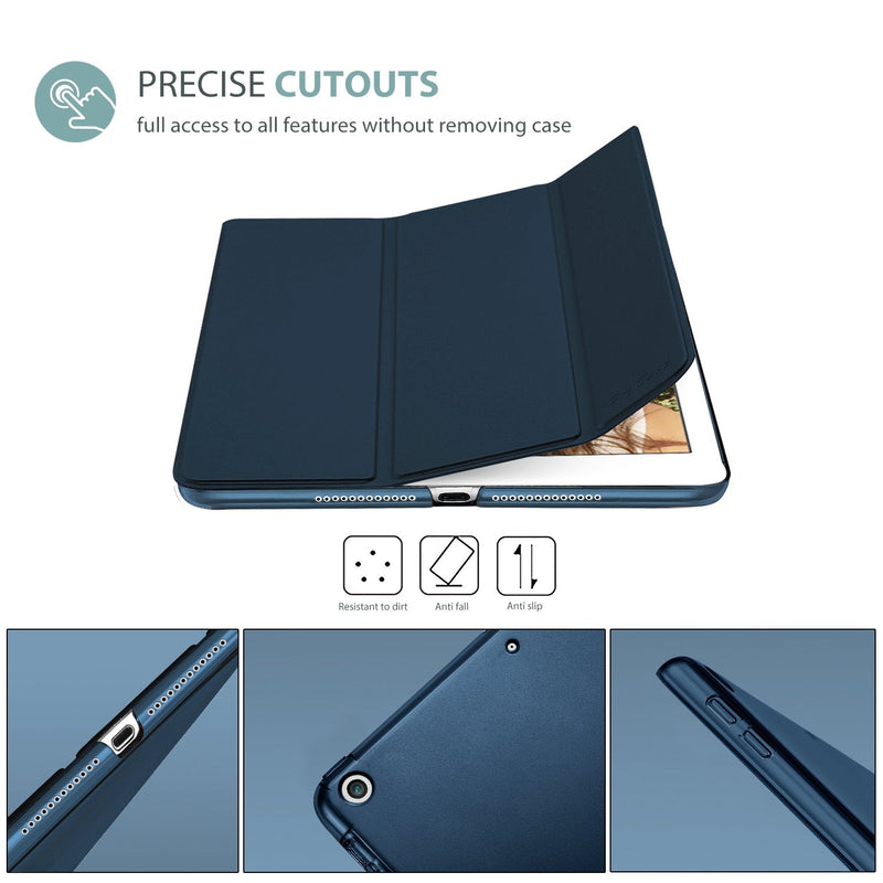 for iPad 9.7 Inch Case iPad 6th/5th Generation Case 2018 2017(Model: A1893 A1954 A1822 A1823), Ultra Slim Lightweight Stand Case with Translucent Frosted Back Smart Cover -Navy Navy