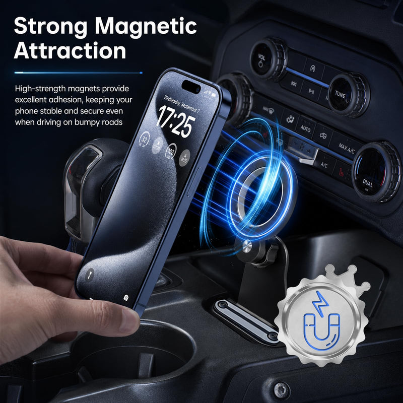 Magnetic Phone Mount Compatible with Ford Bronco 2021-2026 | 360° Adjustable Magnetic Phone Holder, with Magnetic Ring, Fit for Any Mobile Phone