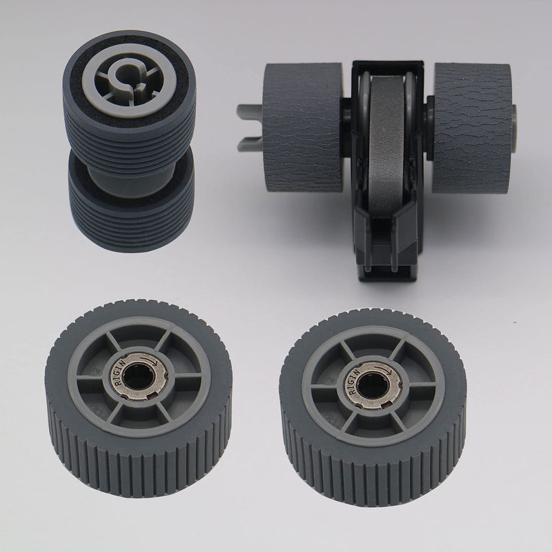 Intendvision Replacement Scanner Brake Roller and Pick Roller Set Compatible with for Fujitsu fi-7600 fi-7700 fi-7700S, Part No PA03740-K010 PA03740-K011