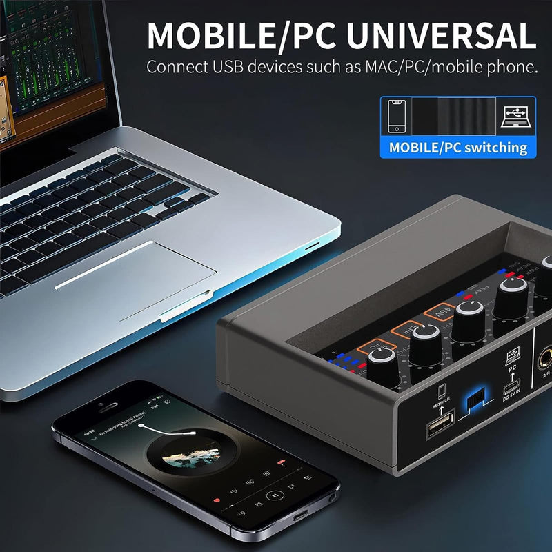 USB Audio Interface for PC with Touch Model, AudioBox Mic Preamps 16 bit/48 kHz Phantom Power XLR 48V Audio Interface for Recording Music, Live Streaming and Podcasting Recording Q16
