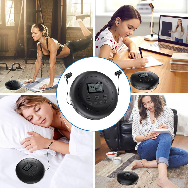 Gueray Portable CD Player Personal CD Players with Headphones LCD Display Anti-Skip Protection HiFi Classic CD Walkman Music Player Memory CD Player for Car Home