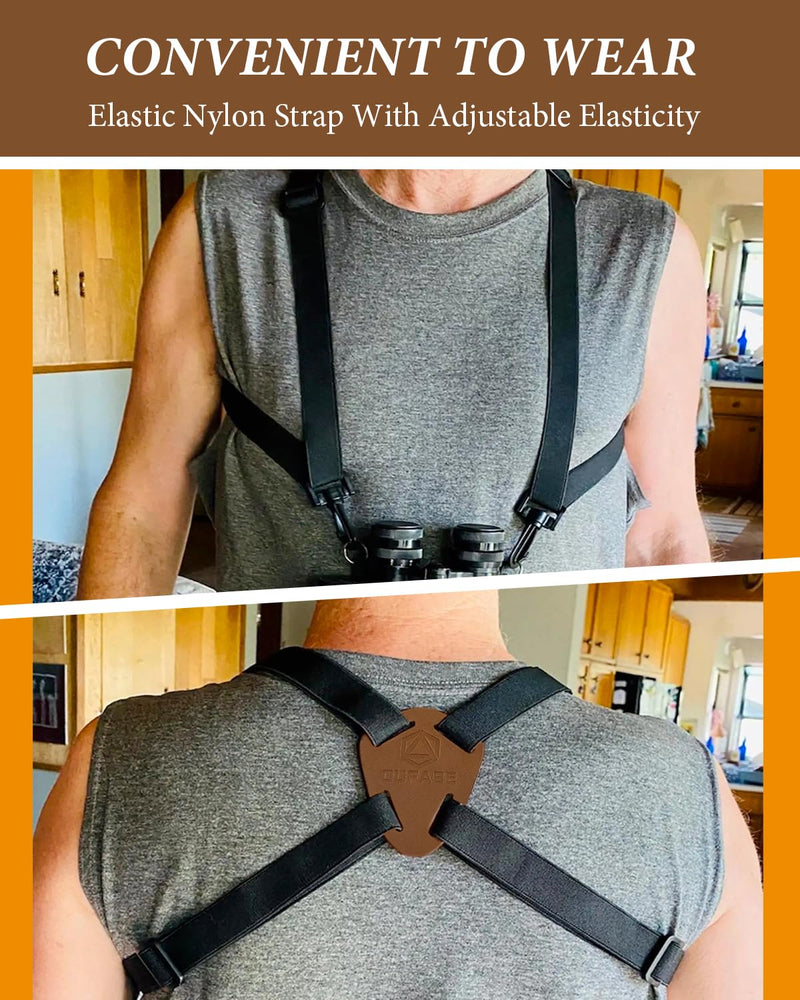 [AUSTRALIA] - Binocular Harness Strap, Binocular Harness for Birding, X-shaped Decompression Binocular Strap Brown 