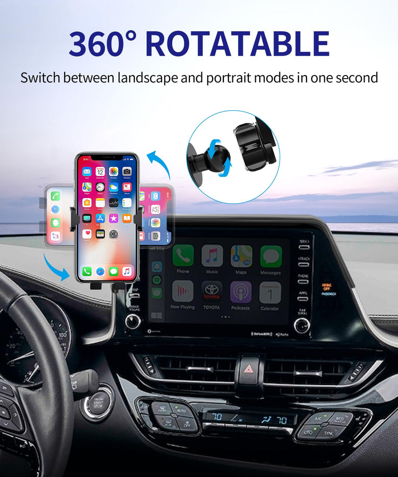 Auto Clamp Car Phone Holder for Toyota C-HR 2019-2022, 8" Screen | Universal Mechanical clip Cell phone Mount Accessories Fit iPhone Android,Automobile Cradle GPS Dashboard Navigation Bracket