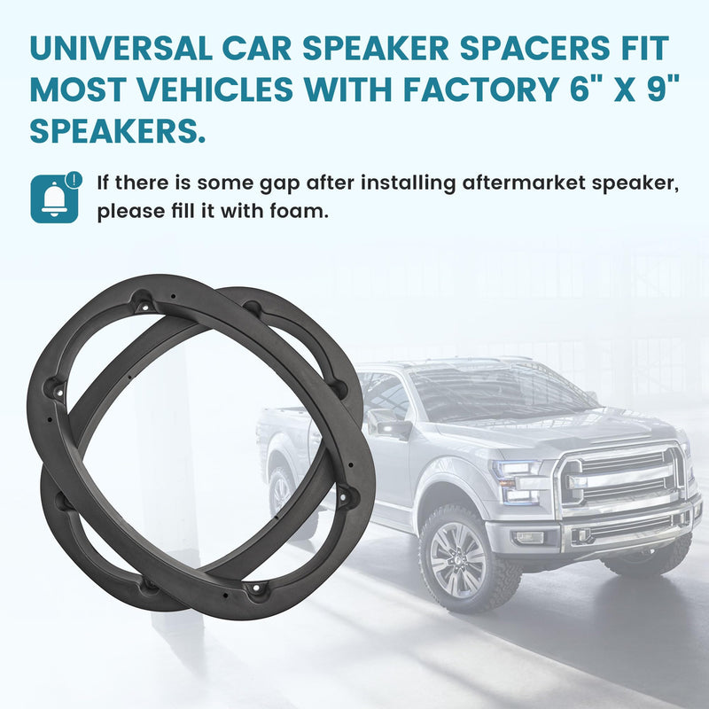 [AUSTRALIA] - 6X9 Universal Plastic Vehicle Speaker Spacer Ring Adapter, 6x9 Inch Car Speaker Spacer Mounting Bracket Adapter Refit Audio Speaker Mat, 1 Pair 