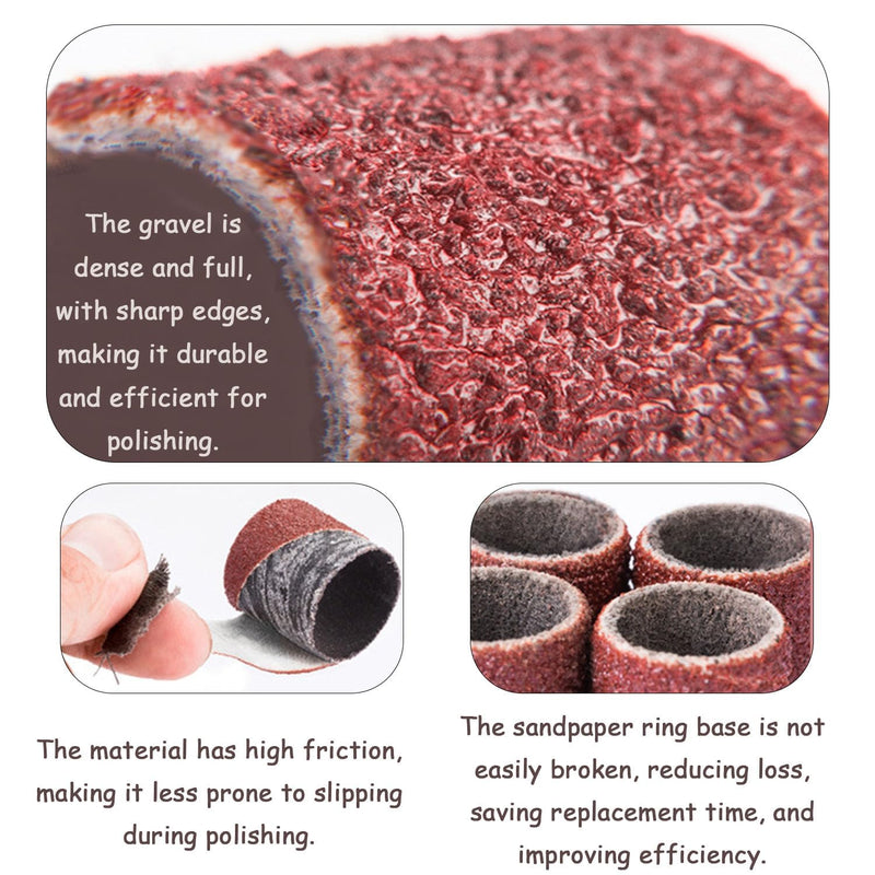 287 Piece Sanding Sleeve Set for Dremel Sanding Attachments 80/120/180 Grit Sanding Drum with Free Box Including 285 Pieces Sanding Belt Sleeves and 2 Pieces Sanding Roller