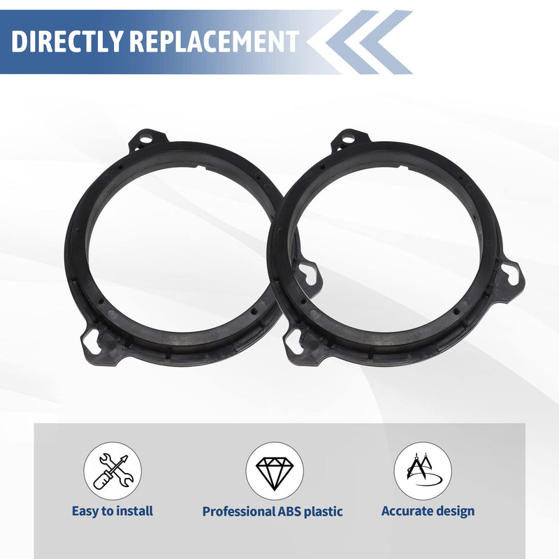 RED WOLF Aftermarket 6.5 inch Speaker Adapter Spacers Ring Bracket Mounting+Speaker Wire Harness Replacement for Nissan Murano Sentra 2000-2019, Titan 2004-2019, Kia K2 2011+