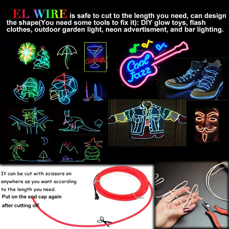 Neon light 5-in-1 meter Wire,Illuminated decorative wire, suitable for birthday parties, Thanksgiving, and other occasions (Orange) Orange