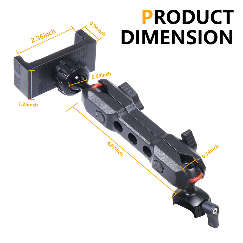 Dash Mount Phone Holder Compatible with 2012-2023 Jeep Wrangler JK JL Gladiator JT 2021 2022 2023 2024 2025 New Ford Bronco 2/4 Door, ONLY Phone Part Which Mounts on All Picatinny Rail JL Phone Holder Only