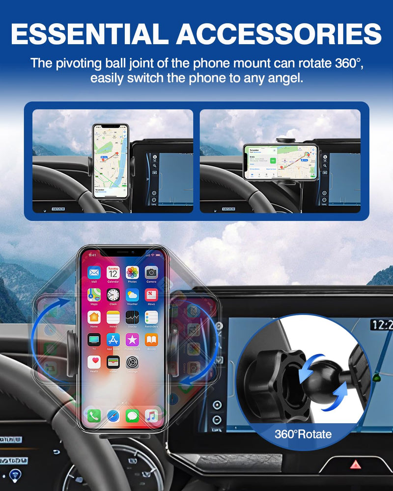 Autorder Car Phone Holder for Toyota Venza 2021 2022 2023 2024 Accessories Phone Mount 12.3" Screen Cell Phone Automobile Cradles 360 Degree Rotation (Not fit Screen with Automatic Light Sensor) Toyota Venza 2021-2024 with 12.3''