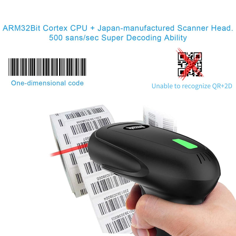 [AUSTRALIA] - Symcode Wireless Barcode Scanner Versatile 2-in-1 (2.4Ghz Wireless+USB 2.0 Wired) Handheld Automatic 1D Laser Barcode Scanner 328 Feet Transmission Distance Rechargeable 1D Laser Bar Code Scanner Wireless Barcode Scanner 1D 