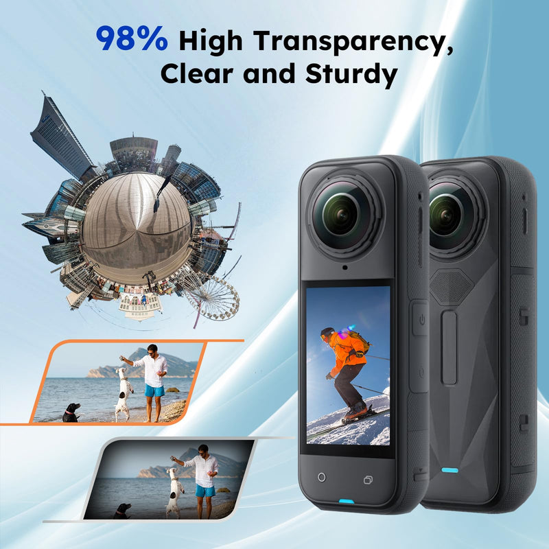 [AUSTRALIA] - JZW-SHOP Premium Lens Guards with 2 Screen Protector Compatible with Insta360 X5, 10H 98% High Transparency Tempered Optical Glass, Scratch-resistant Protective Lens Cover, Insta 360 X5 Accessories kit 