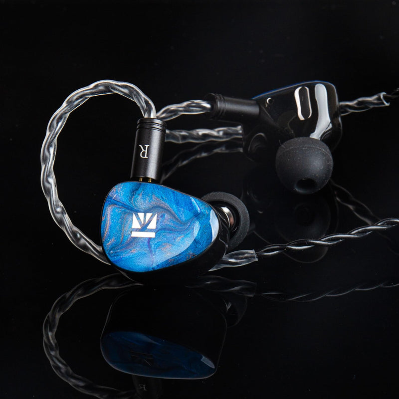 KBEAR KB02 in Ear Monitor Headphones Wired Earbuds HiFi IEM with 2PIN IEM Cable in Ears Earphones Gaming Earphones for Musicians Singers Audiophiles Guitarist Blue without Mic