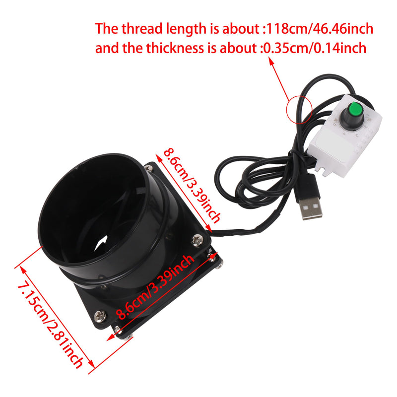 5V USB Small Range Hood Fan Black Ideal for Purifying Kitchen Air in Small Apartments, RVs, and Dormitories