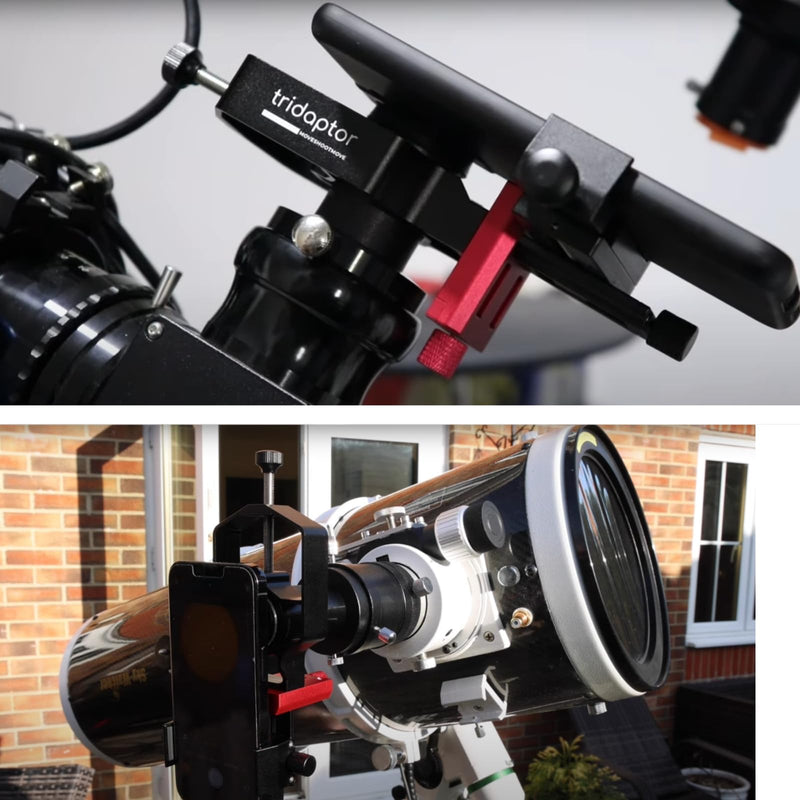 tridaptor - Universal Digiscoping Adapter | High-Precision Phone to Telescope 3-Axis Metal Holder Mount for Spotting Scope Binocular Monocular Microscope|Fits 2.4" Eyepiece Max&Any Cell Phone Camera TRIDAPTOR (without Bluetooth)