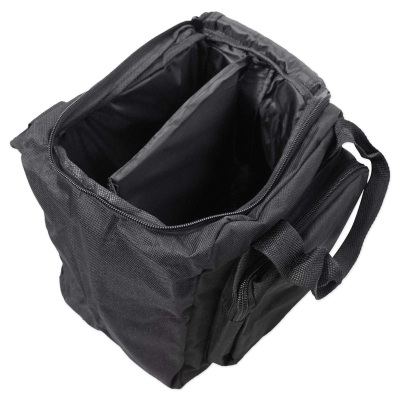 Rockville RLB90 Universal Travel Bag for 2 Slim LED Par Lights, Controller and Cables, Extra-Thick Padding, Removable Dividers, Zippered Pockets, for DJs and Mobile Entertainers