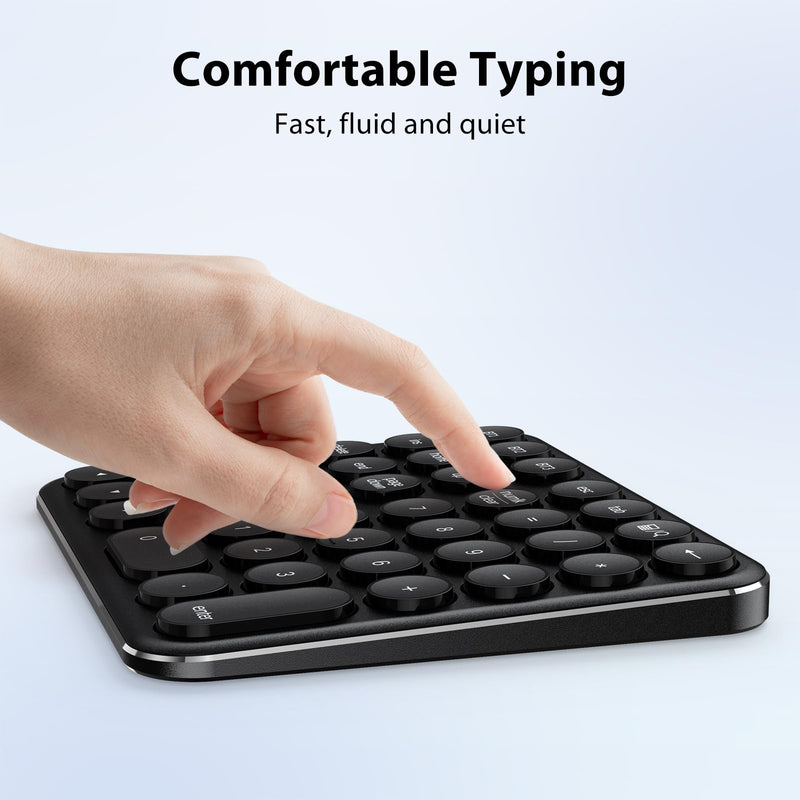 [AUSTRALIA] - iClever Bluetooth Number Pad, Portable Wireless Number Pad, Aluminum Rechargeable 35-Keys Numeric Keypad for Multi-Devices, Compatible for Laptop, Mac, iMac, Tablet, PC and Desktop 