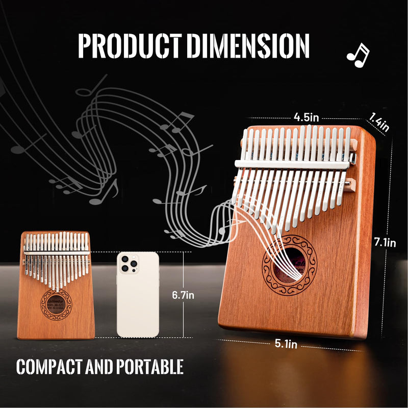 [AUSTRALIA] - CAHAYA Kalimba Thumb Piano Portable - 17Keys Finger Piano Marimbas with Carrying Bag, Tune Hammer Musical Instruments Gift for Kid Adult Beginners CY0338 