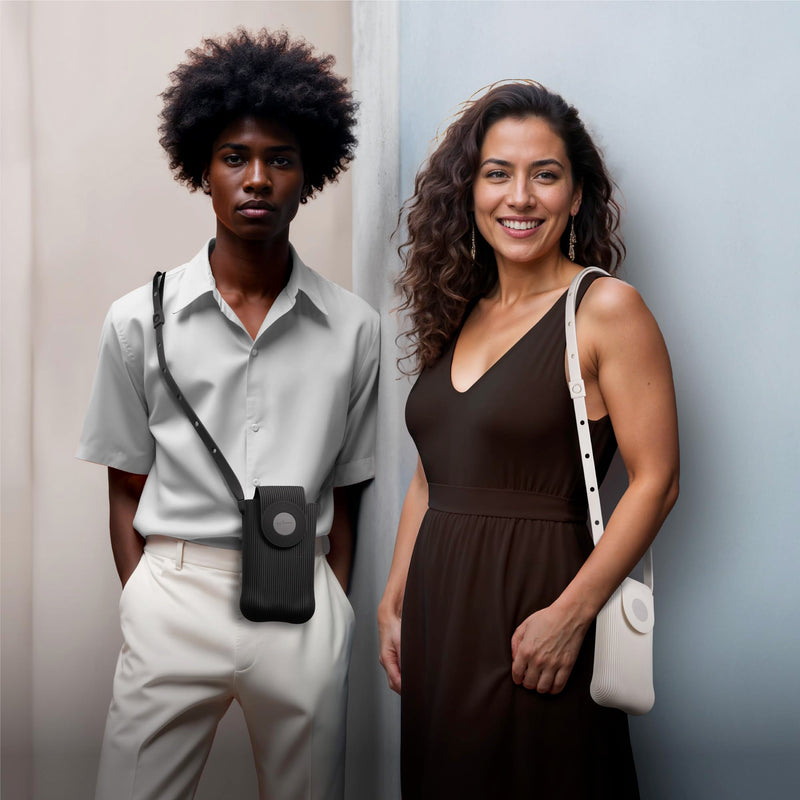 BONE Crossbody Phone Bubble Bag 2, Phone Purse with Impact-Absorbing Design & Magnetic Closure, Adjustable Silicone Lanyard White