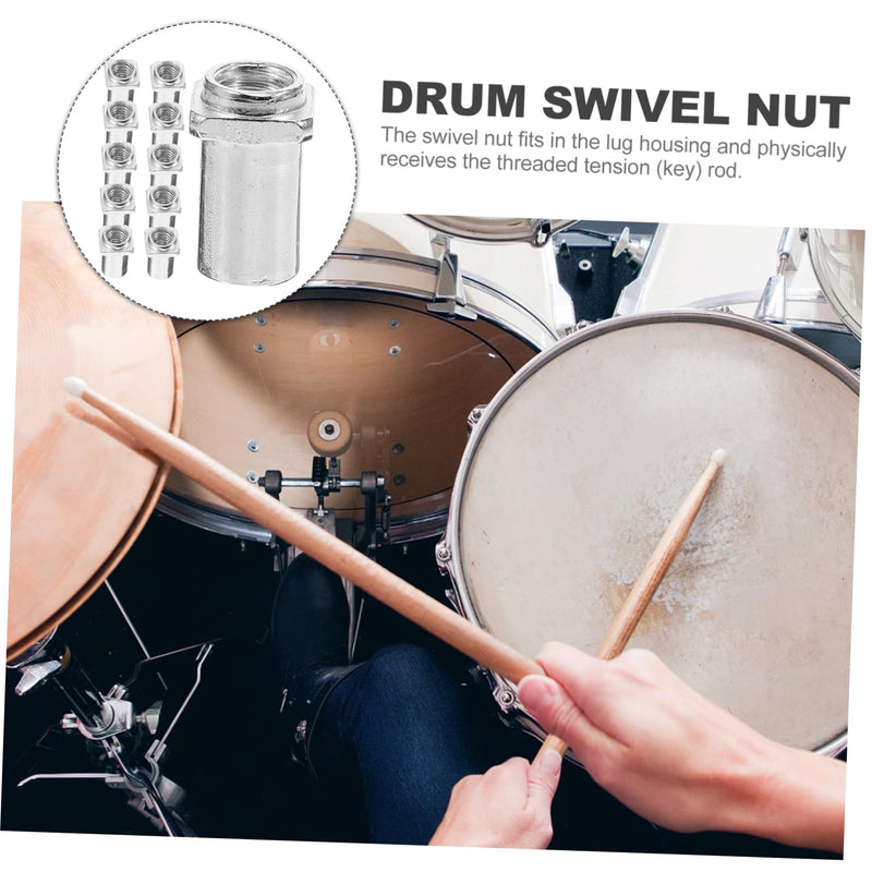 20pcs Metal Guitar Floor Roller Electric Guitar Tuner Drum Stand Sleeve Spare Part for Tom Lug Drum Swivel Nuts Swivel Nuts for Tom Lug Drum Accessory Floor Drum Accessory Screw M5 1.5x0.9cm 0.6mm