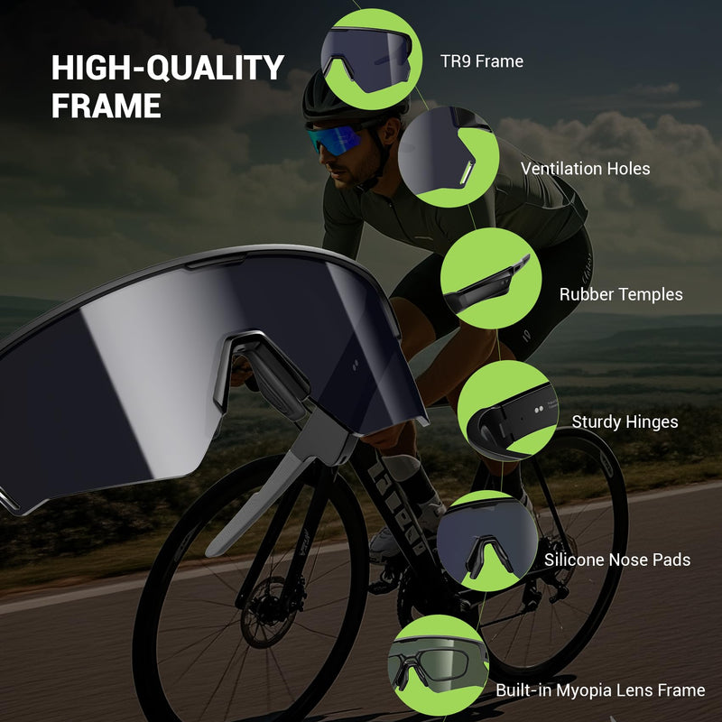 Blackview Bluetooth Sunglasses, UV400Protection, Built in Mic & Speakers, Voice Assistant Compatible, 5.4 Bluetooth, Polarized Lens for Outdoor Activities D2 Black