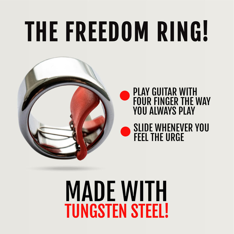 Black Mountain Slide Guitar Rings - Made From Tungsten Steel. Acoustic Guitar Slide, Electric Guitar Slide, Bass, Ukulele, and More. Almost as Hard as Diamond, Smooth Surface Finish, New Invention Regular