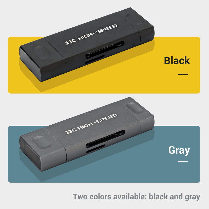 JJC UHS-II SD Micro SD Card Reader, 3-in-1 USB 3.1 USB-C Type-C 3.1 Micro USB 2.0 Connection Port, High Transfer Speed up to 312MB/s, Compatible with Computer, Laptop, OTG Enable Phone and Tablet USB 3.1 UHS-II Black