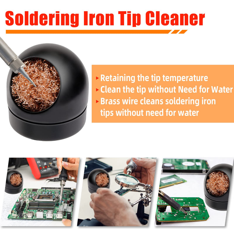 Gruiqrd Soldering Flux Paste, Lead-Free Soldering Wire, Soldering Iron Tip Cleaner, Micro Shear Wire Cutter Pliers, 4-Piece Soldering Tool Set, Soldering Iron Auxiliary Accessories, DIY Kit