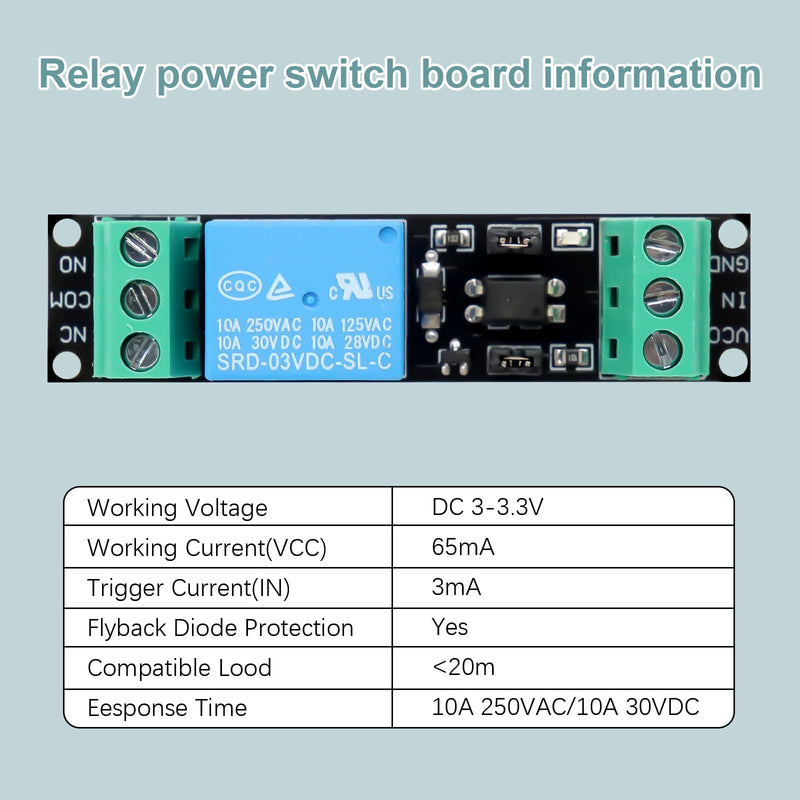 3V Relay Power Switch Board AYWHP 6 Pieces 1 Channel Relay Power Switch Module Optocoupler Optoisolation High Level Trigger for IOT ESP8266 Microcontroller Development Board