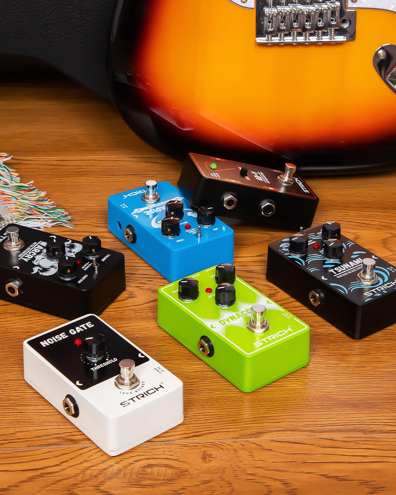 STRICH Dual Channel ABY Guitar Pedal, Electric Guitar Box Line Selector, Versatile AB Switch, True Bypass for Electric Guitar, Red and Black Dark Black and Red