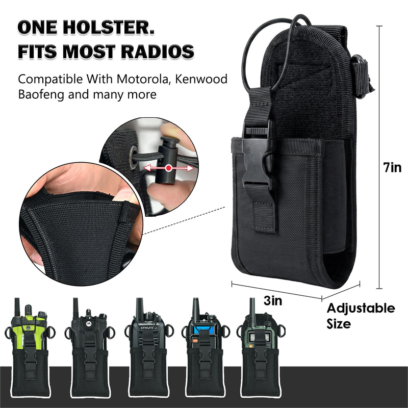 Firefighter Radio Strap Holster with Anti-Sway Strap | Heavy-Duty Radio Strap for Firefighter, EMS, EMT | Adjustable 54""–70"" | Compatible with Motorola APX, BK, Harris