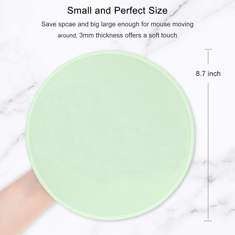 Hsurbtra Mouse Pad, Premium-Textured Small Round Mousepad 8.7 x 8.7 Inch Pink, Stitched Edges Anti-Slip Waterproof Rubber Mouse Mat, Pretty Cute Mouse Pad for Office Home Gaming Laptop Men Women Kids Lake Green