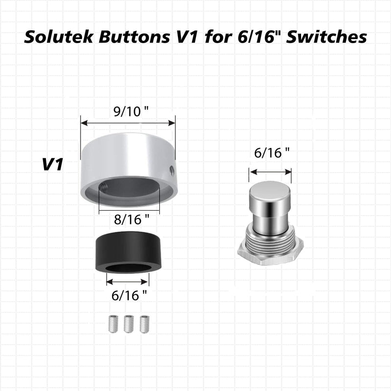 Footswitch Topper Guitar Pedal Button Caps with 3 Set Screws and Protective Fitting Increasing Accuracy,Comfort for Common Switches diameter of 3/8"| SOLUTEK BUTTONS V1 12Pcs Red Blue Gold RedBlueGold