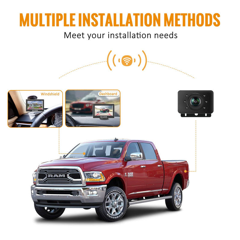 Wireless Backup Camera Systems WM1 high Definition 1080P Night Vision 4.3inches Monitor Wireless Rear View Camera for Cars sedans s-u-vs Pickups Vans