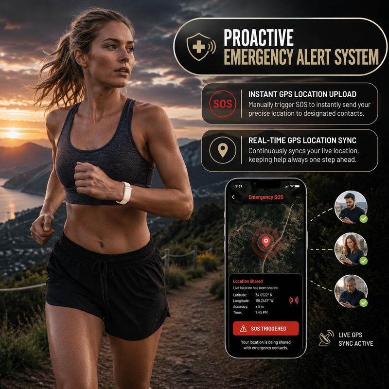 Smart Band Fitness Tracker Smart Bracelet for Women Men Health Arm Band Tracker with Heart Rate Monitor Fall Detection Alert SOS Emergency Assistance AI Sleep & Health Analysis for Android iOS BLACK