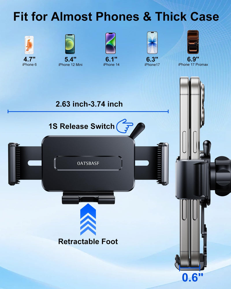 360 Rotatable Car Vent Phone Mount [No Blocking Air Vent] Universal Clip Vehicle Cell Phone Holder Stand Hands Free, Fit for iPhone 17 Pro Max 16 Plus 15 14 13 12 Samsung Google All Phones