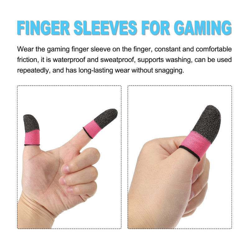 MECCANIXITY Mobile Gaming Finger Sleeve Controller Finger Thumb Sleeve Finger Gloves Grey/Pink, Anti-Sweat Breathable, for Phone Game, Pack of 10 Grey, Pink