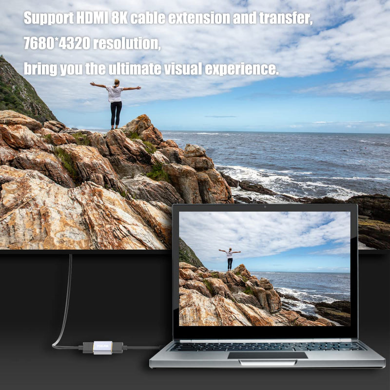 VCELINK HDMI Coupler 8K, HDMI 2.1 Female to Female Connector HDMI Extension Adapter, Support 8K@60Hz / 4K@120Hz 120UHD, 7680 * 4320 Resolution, 3D, HDR, ARC for Laptop, PC, Monitor, Roku TV, 2 Pack