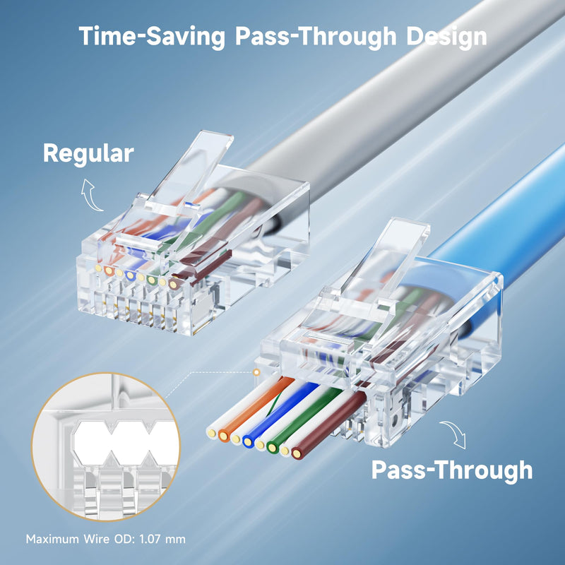 Cable Matters 1 50-Pack Cat 6 Pass Through RJ45 Connectors 2 200-Pack Cat6 / Cat5e RJ45 Strain Relief Boots 3 Modular RJ45 Crimp Tool for Pass-Through Connectors